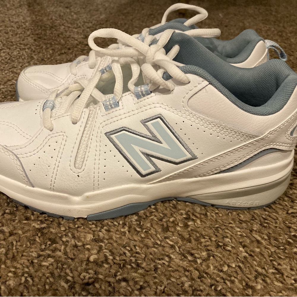 New Balance 608 White and Blue Tennis Shoes